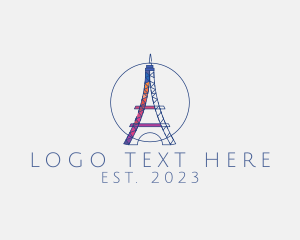 Travel - Creative Eiffel Tower logo design