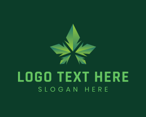 Ganja - Geometric Cannabis Weed logo design