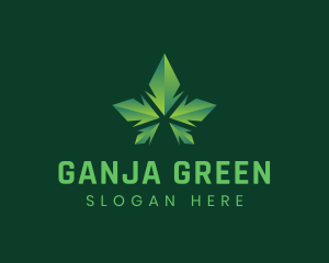 Geometric Cannabis Weed logo design