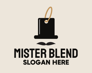 Mister - Mustache Top Hat Tag logo design