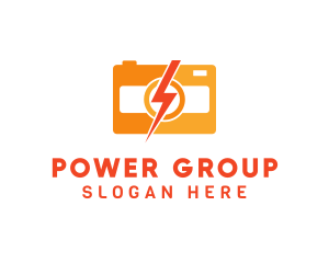 Vlogger - Electric Camera Photography logo design