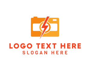 Camera Flash - Electric Camera Photography logo design
