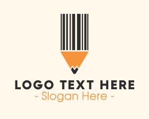Shopping - Barcode Scan Pencil logo design
