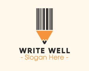 Barcode Scan Pencil logo design