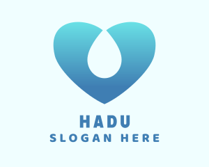 Water Heart Droplet Logo