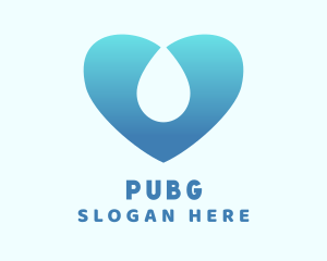 Water Heart Droplet Logo