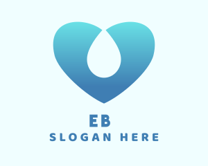 Oil - Water Heart Droplet logo design