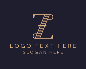 Stock Market - Gold Luxury Trading Letter Z logo design