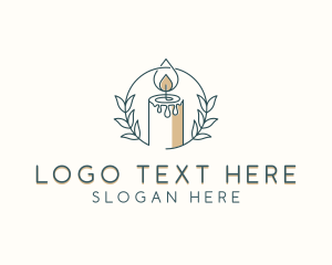 Home Decor - Candlelight Wreath Candle logo design