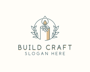 Candlelight Wreath Candle logo design