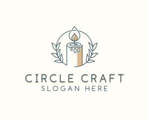 Candlelight Wreath Candle logo design