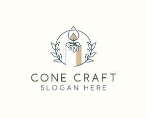 Candlelight Wreath Candle logo design