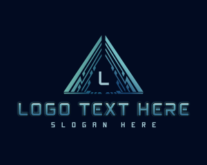 Firm - Digital Pyramid Triangle logo design