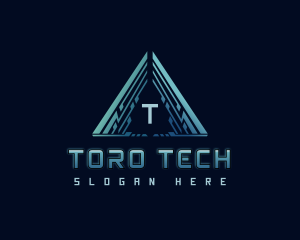 Digital Pyramid Triangle logo design