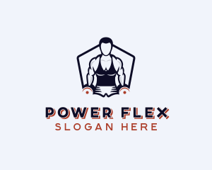 Muscular - Muscular Strong Man logo design