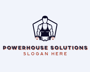 Strong - Muscular Strong Man logo design