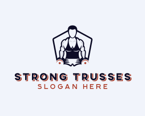 Muscular Strong Man logo design