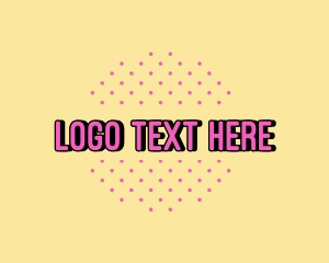 Pink Polka Dots Text Logo