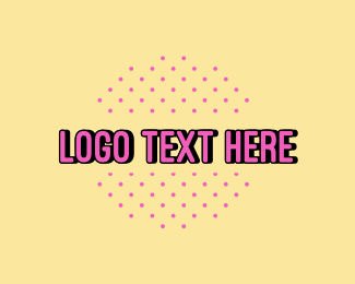 Pink Polka Dots Text Logo