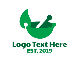 Pharmacy - Modern Leaf Bowl logo design