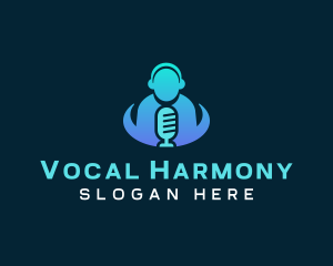 Voice - Mic Dj Podcast logo design