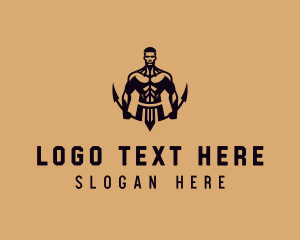 Bodybuilding - Masculine Body Fitness logo design