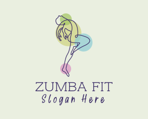 Zumba - Dance Yoga Monoline logo design