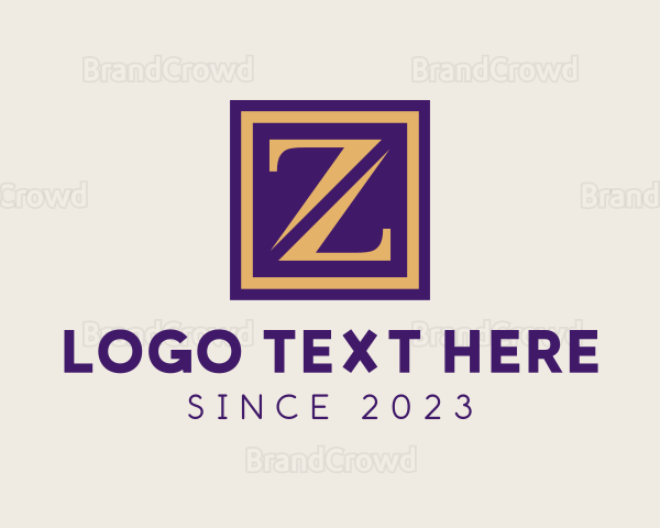Premium Frame Letter Z Company Logo