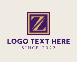 Gold - Premium Frame Letter Z Company logo design