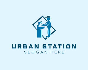 Station - Human Handwashing Sink logo design