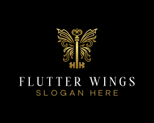 Butterfly Wings Key logo design