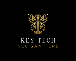 Butterfly Wings Key logo design