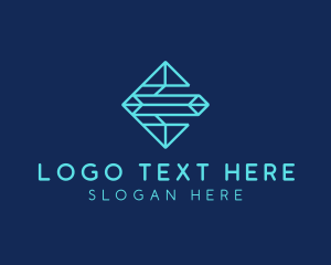 Shatter - Diamond Letter E logo design