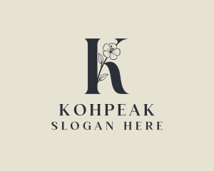 Floral Spa Letter K logo design