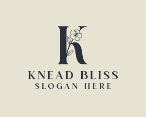 Floral Spa Letter K logo design