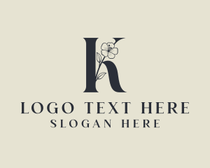 Lettermark - Floral Spa Letter K logo design