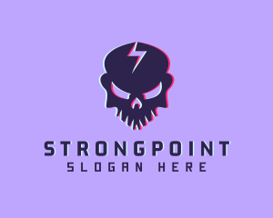 Avatar - Glitch Lightning Skull logo design