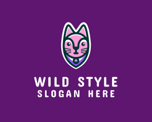 Bandana - Cat Bandana Badge logo design