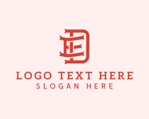 Gothic - Tattoo Studio Letter ED logo design