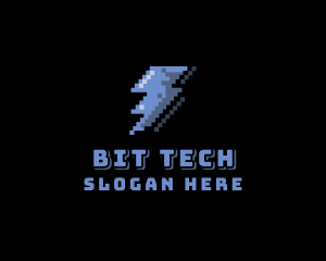 Pixelated Lightning Arcade logo design