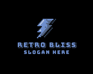 Nostalgia - Pixelated Lightning Arcade logo design