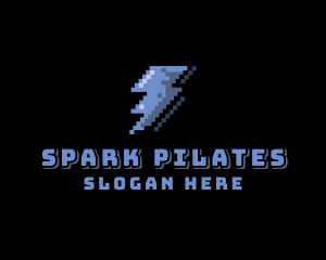 Game Console - Pixelated Lightning Arcade logo design