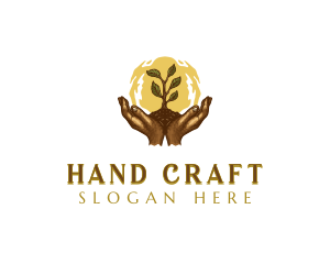 Hand - Hand Sprout Planting logo design