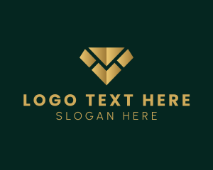 Interior Deign - Gold Luxury Diamond logo design