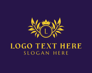 Expensive - Golden Luxury Crown logo design