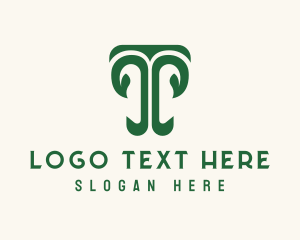 Fertilizer - Leaf Column Garden logo design