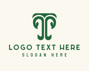 Natural - Leaf Column Garden logo design