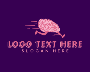 Think - Fast Running Brain logo design