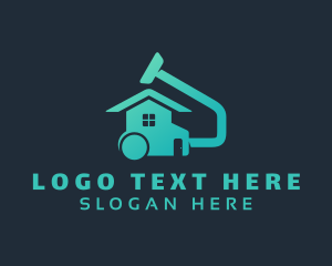 Teal - Vacuum House Cleaning logo design