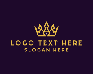 Golden - Gold Diamond Crown logo design